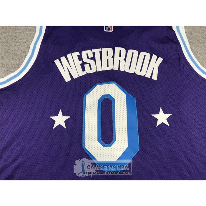 Camiseta Los Angeles Lakers Russell Westbrook NO 0 Ciudad Edition 2021-22 Violeta